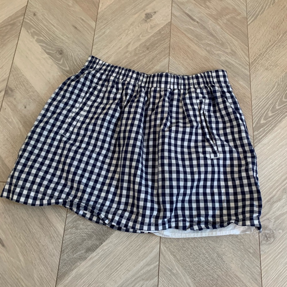 Jcrew Gingham Plaid skirt XS Blue White J.Crew